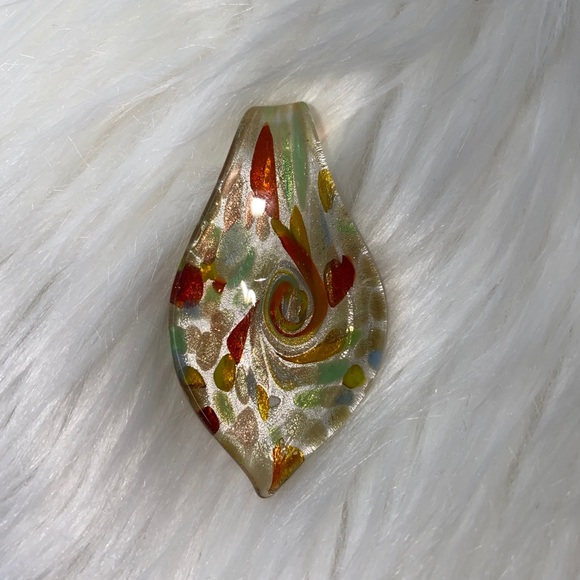 Jewelry - Gold Sparkle 65mm Lampwork Glass Pendant
